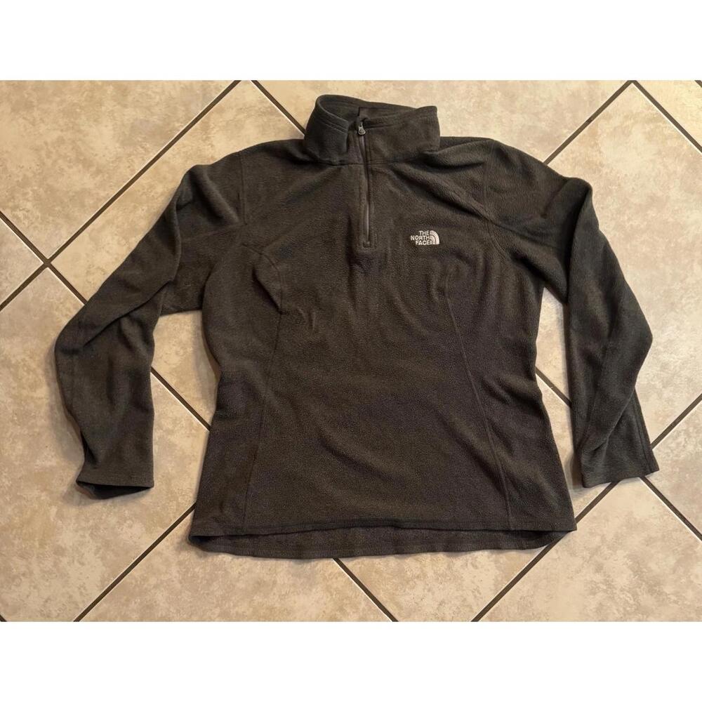 The North Face Polartec Classic 100 Fleece Pullover Women's Large Black 1/4 Zip - Picture 1 of 4